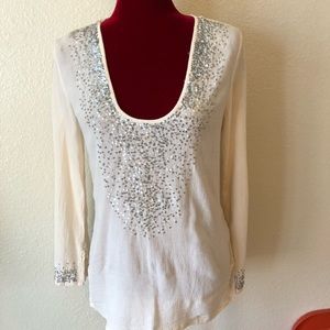 Long sleeve blouse with sequence details